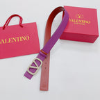 VLOGO SIGNATURE REVERSIBLE BELT 40MM PURPLE  CALFSKIN