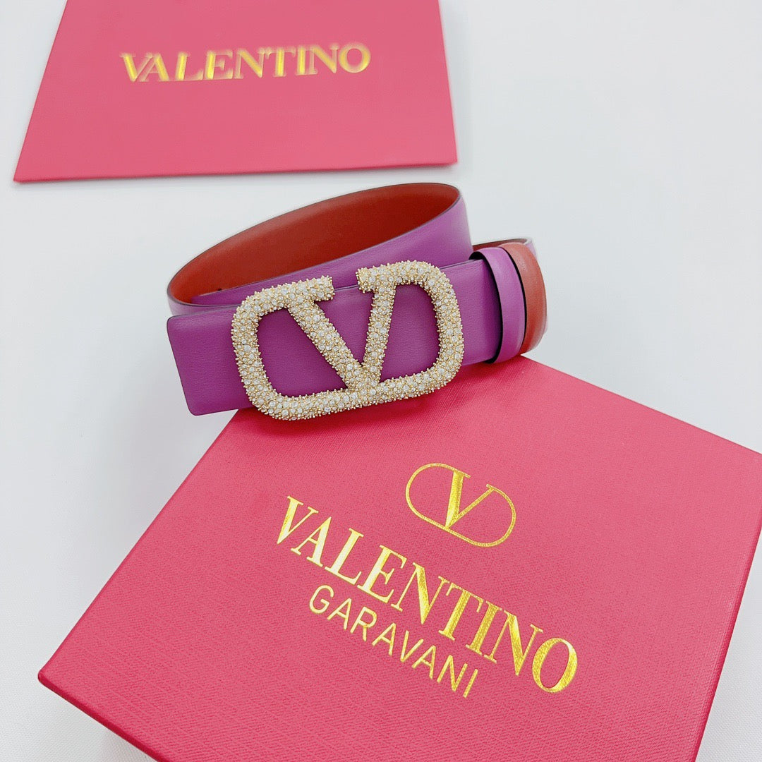 VLOGO SIGNATURE REVERSIBLE BELT 40MM PURPLE  CALFSKIN