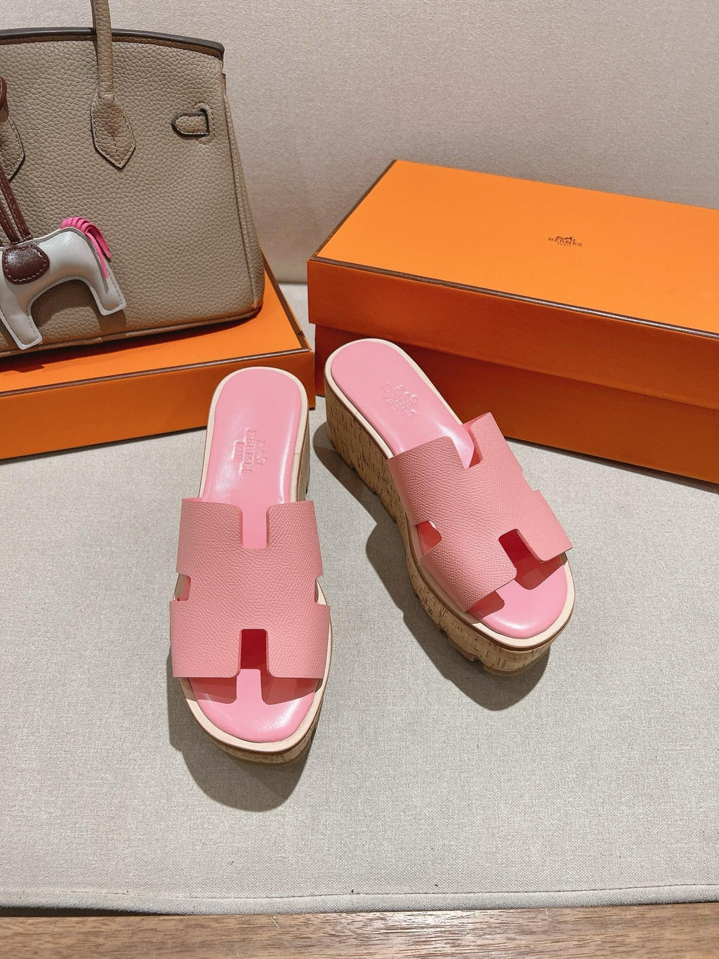 EZE 65 SANDAL LIGHT PINK CALFSKIN