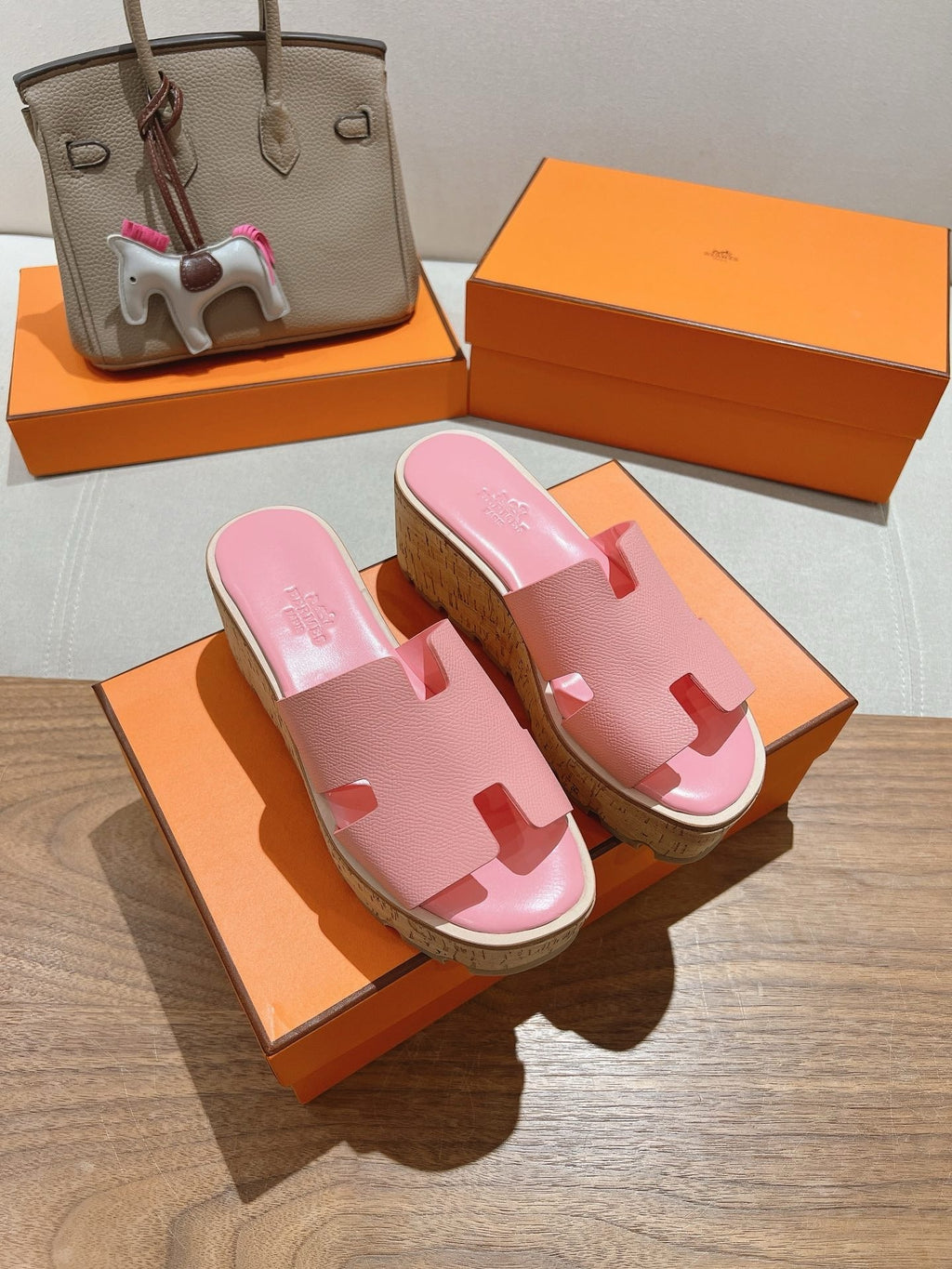EZE 65 SANDAL LIGHT PINK CALFSKIN