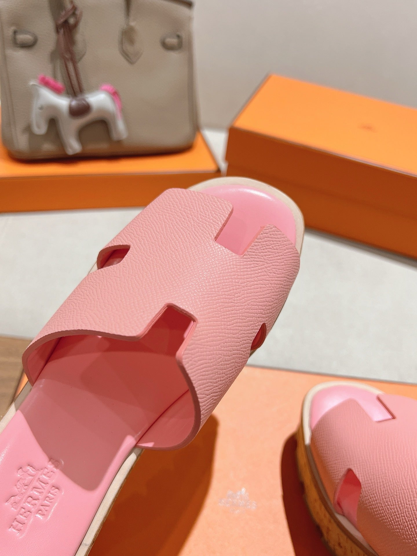 EZE 65 SANDAL LIGHT PINK CALFSKIN