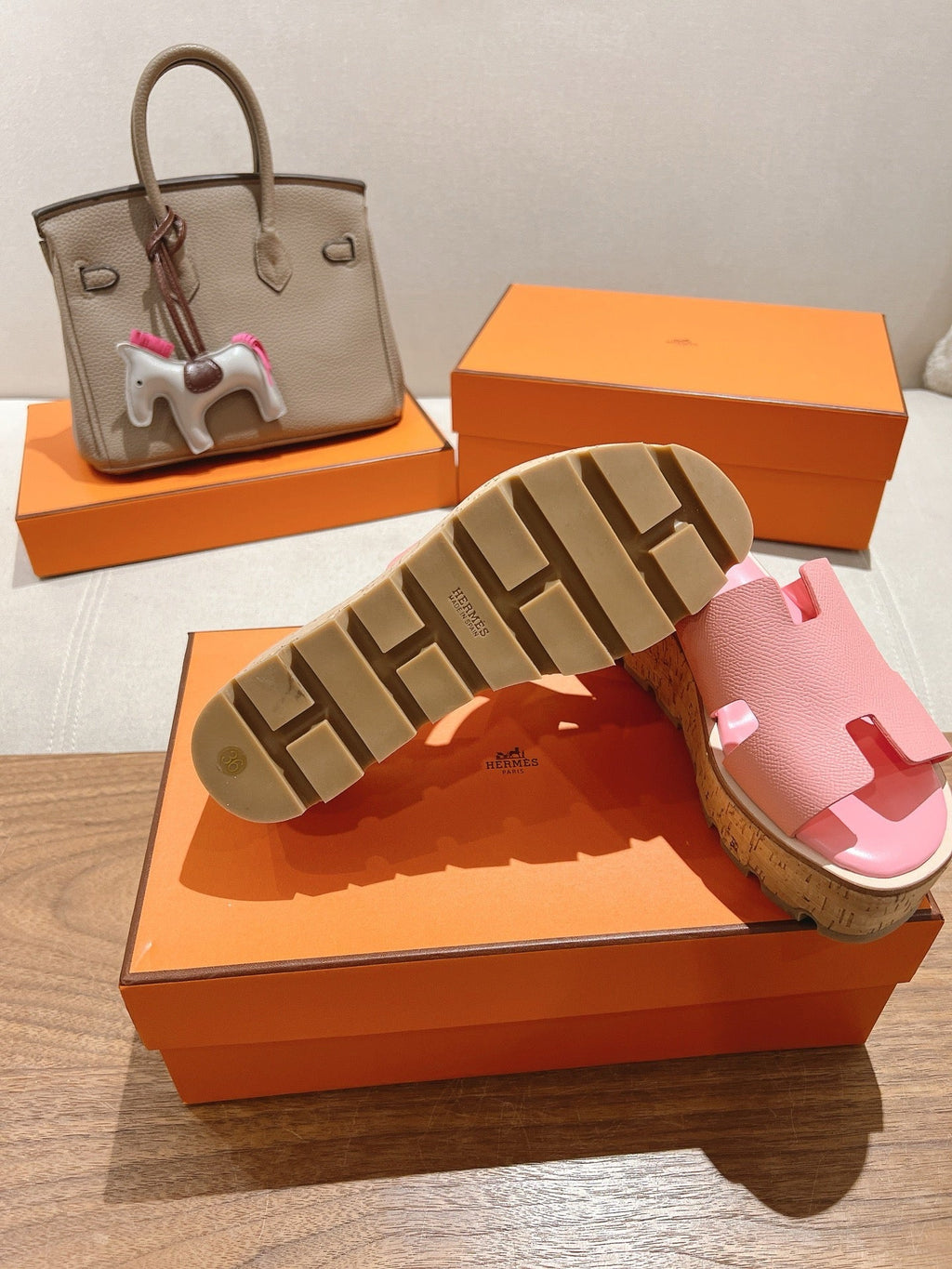 EZE 65 SANDAL LIGHT PINK CALFSKIN
