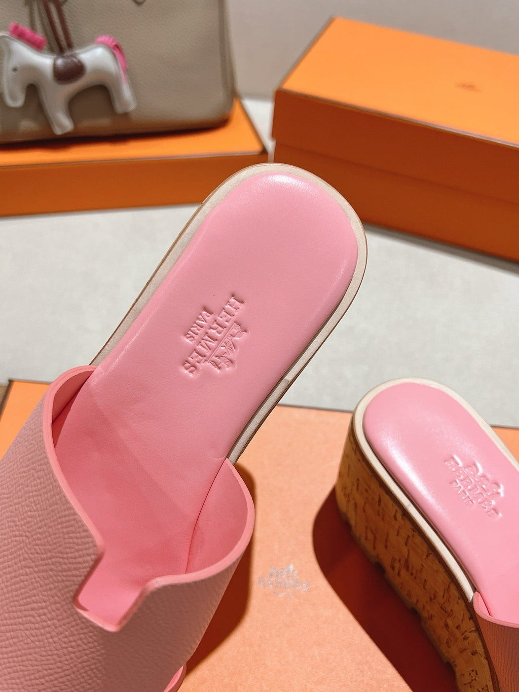 EZE 65 SANDAL LIGHT PINK CALFSKIN
