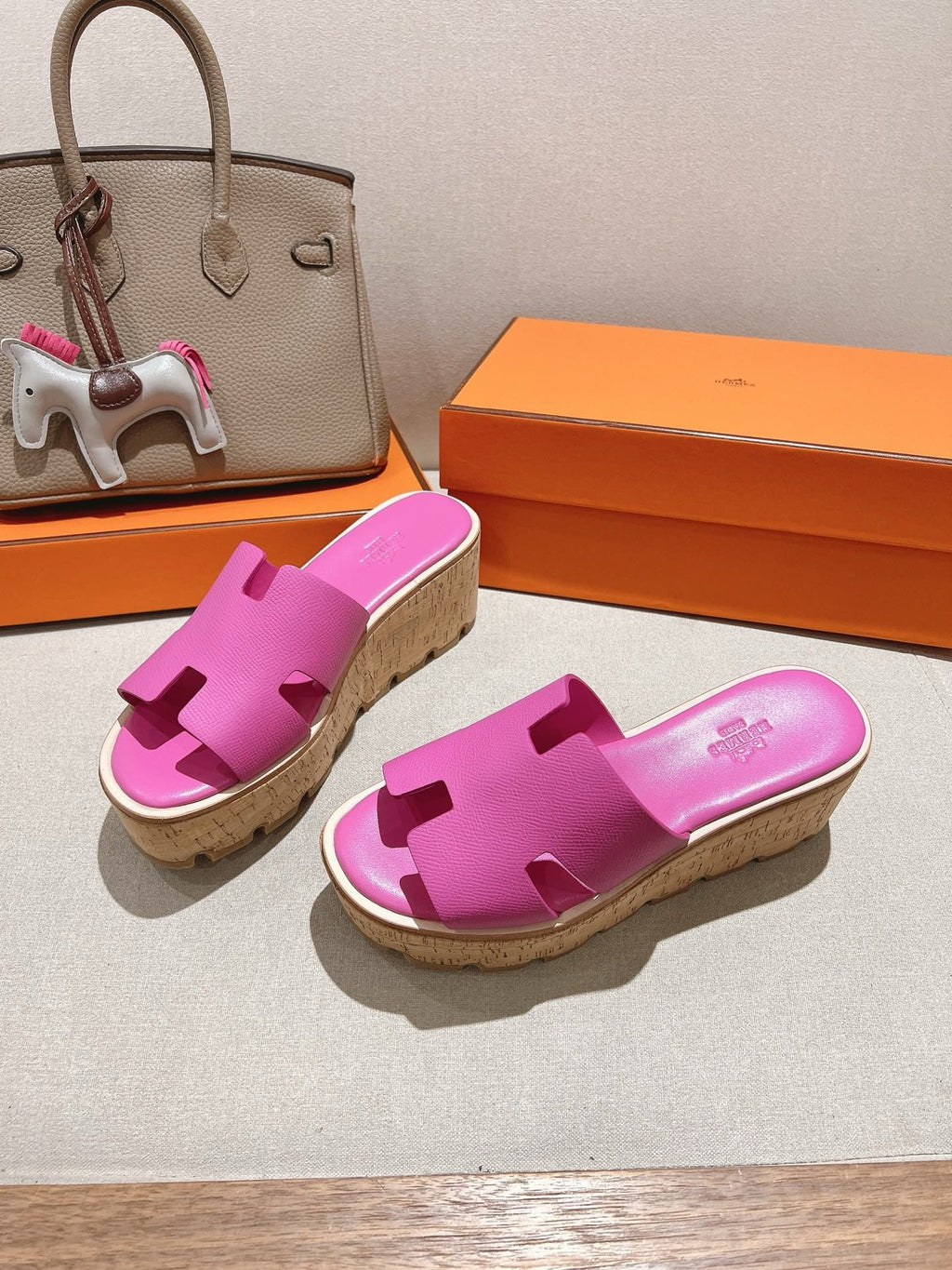 EZE 65 SANDAL BOLD PINK CALFSKIN