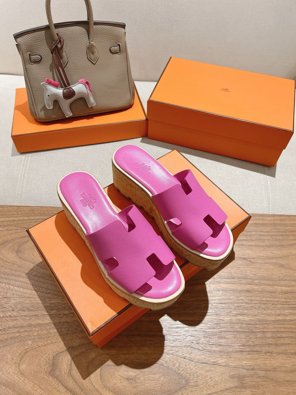 EZE 65 SANDAL BOLD PINK CALFSKIN