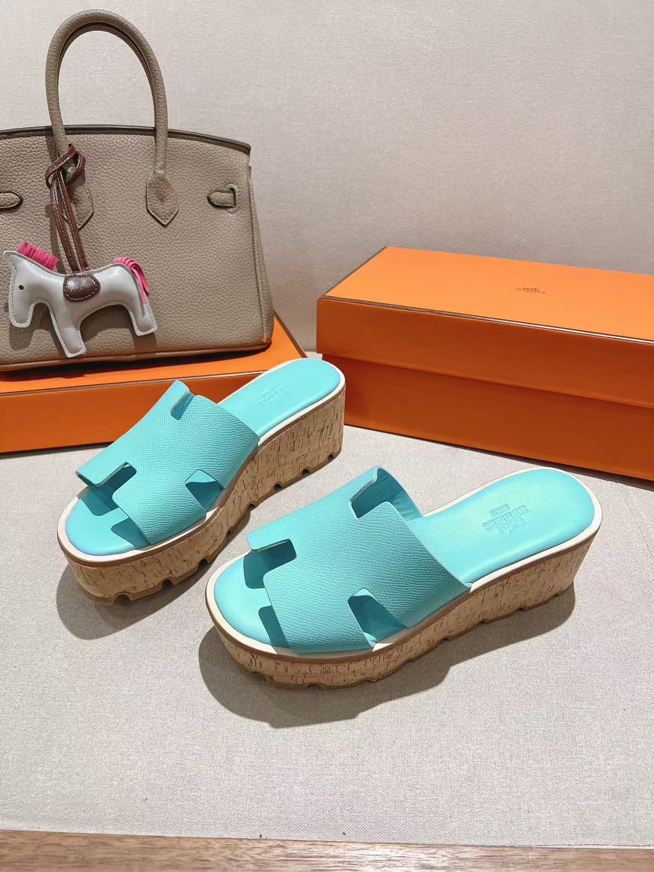EZE 65 SANDAL MINT BLUE CALFSKIN