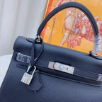 hm kelly 32cm black togo leather silver hardware
