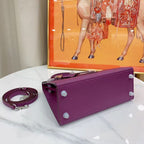 HM Kelly 25cm Purple Epsom Leather Silver Hardware