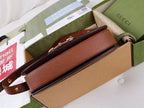 Gucci Horsebit Bag 25cm Blue mix Brown Leather Canvas