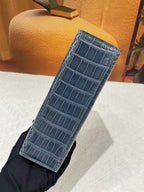 HM Kelly 22cm Dark Blue-Gray Patent Corocodile (Production needs 12 days to complete)