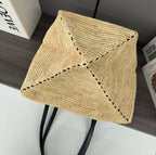LOE 31 Medium Puzzle Fold Tote Beige in Raffia