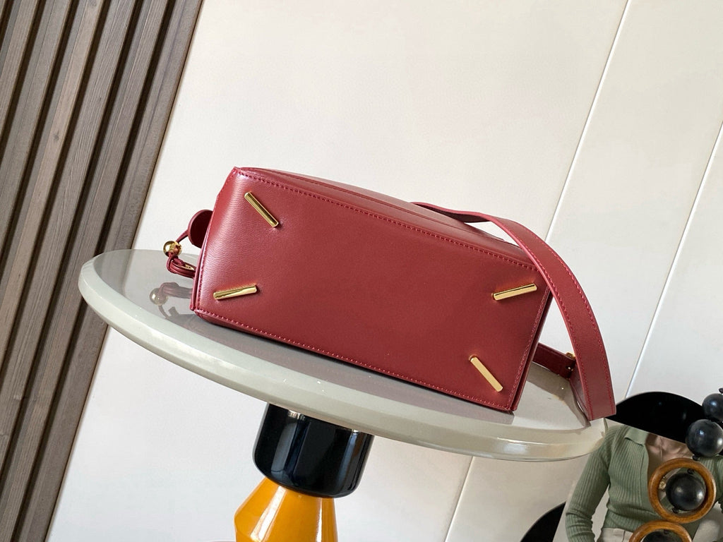 Loe Featherlight Puzzle Bag 24cm In Burgundy Nappa Calfskin
