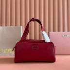 Miu Medium Top-Handle Bag 28cm Red Cowhide