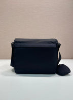 Prada Shoulder Bag 25cm Black Re-Nylon& Saffiano Leather