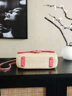 CC 25/26 Smal Flap Bag 23cm Beige Pink Straw Lambskin
