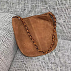 Chanel 2026 Shoulder Bag 33cm Brown Suede