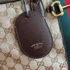 GG 26 Borsetto Horsebit 38cm Brown Canvas Calfskin GHW 866734