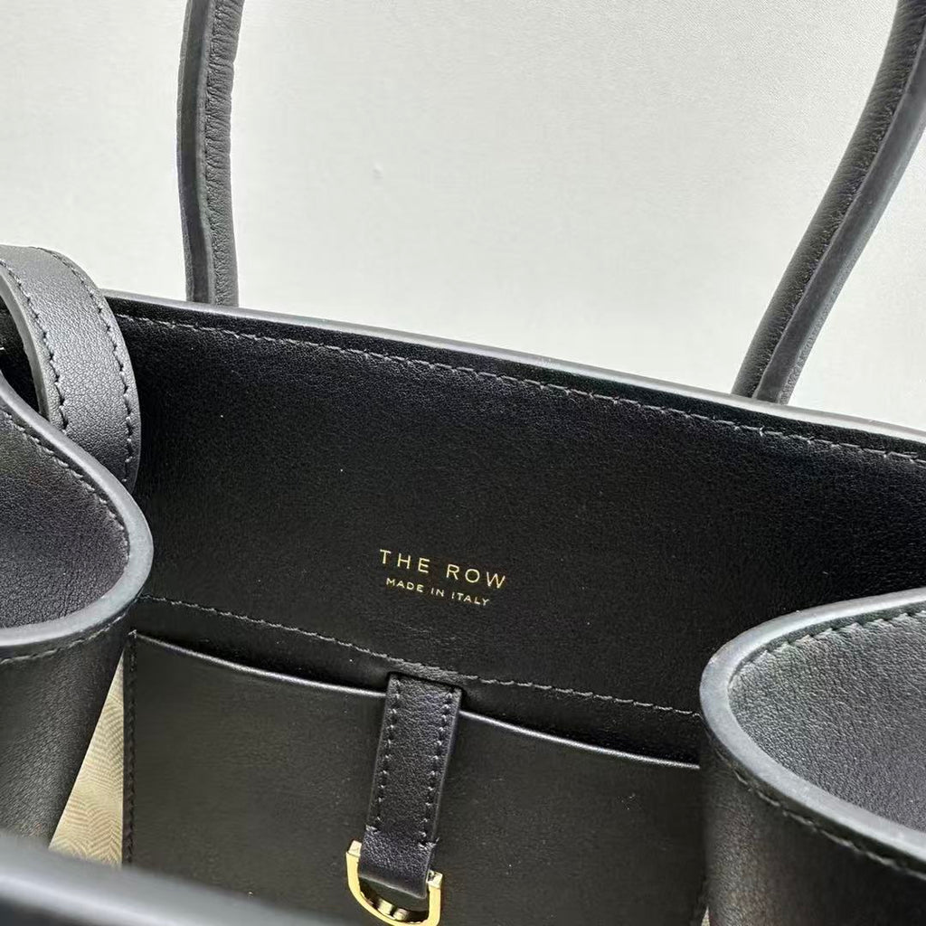The Row Margaux 26cm Black Calfskin With Gold Hardware