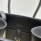 The Row Margaux 26cm Black Calfskin With Gold Hardware
