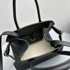 The Row Margaux 26cm Black Calfskin With Gold Hardware