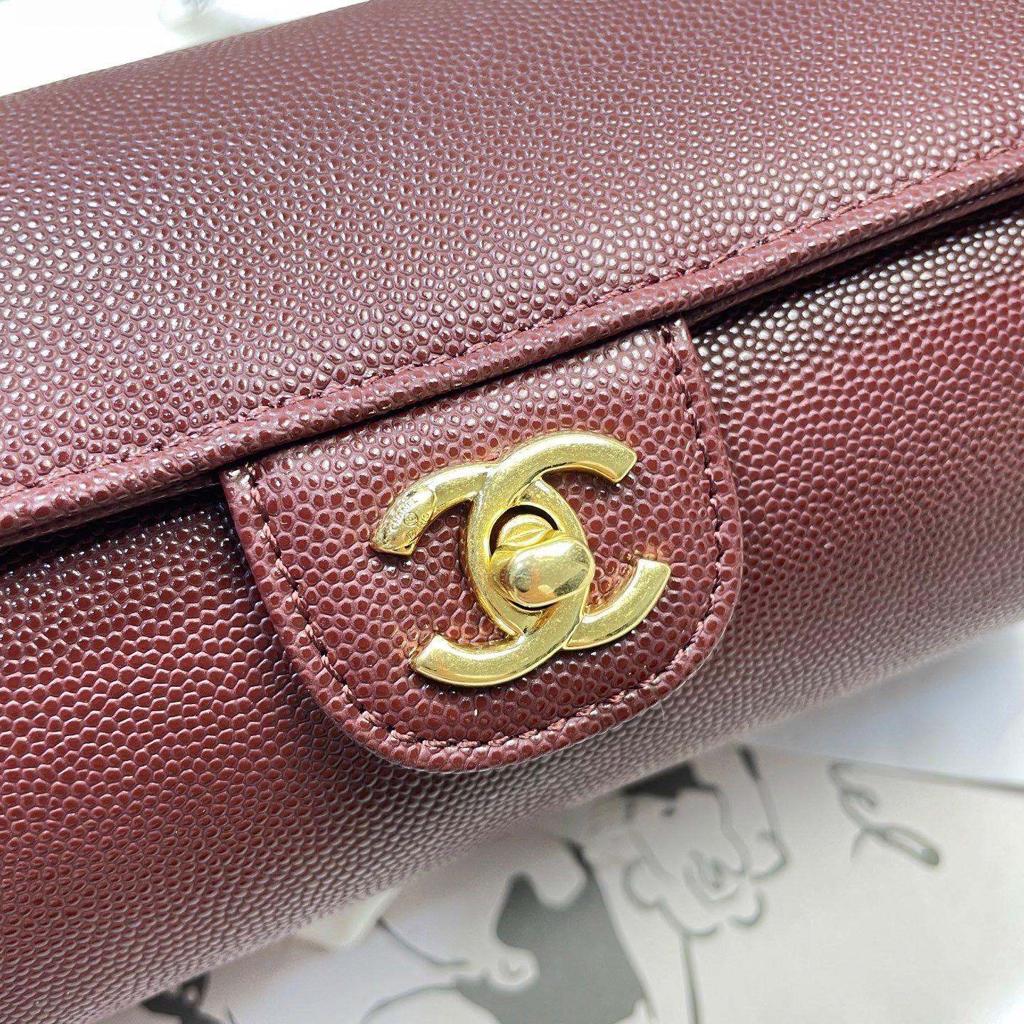 Chanel 2026 Bowling Ball Cylinder Bag 20.5cm Burgundy Caviar Leather