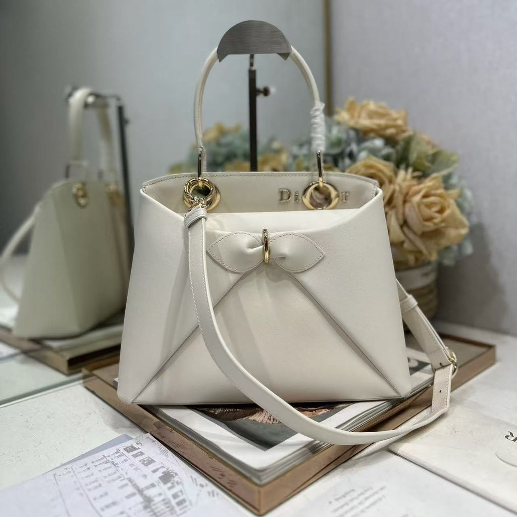 CD 26s Small Cigale Bag White Lambskin