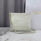 CD 26s Trianon Bag with Chain White Lambskin