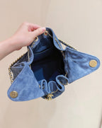 CC 25C Hobo Bag 30cm Dark Blue Suede