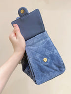 CC 25C Hobo Bag 30cm Dark Blue Suede