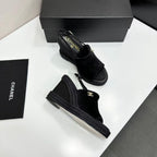 CC 2026 Wedge Sole Sandals 11cm Black Cotton