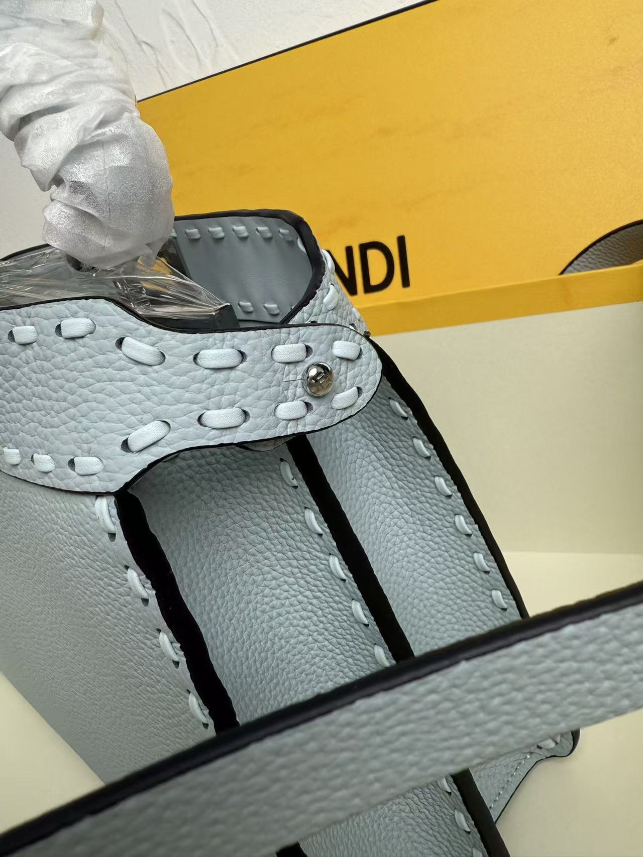 Fendi Peekaboo 27 Bag Baby Blue Leather Shw
