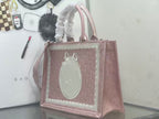 Dioramour Medium Dior Book Tote 36cm with Strap Pink Canvas