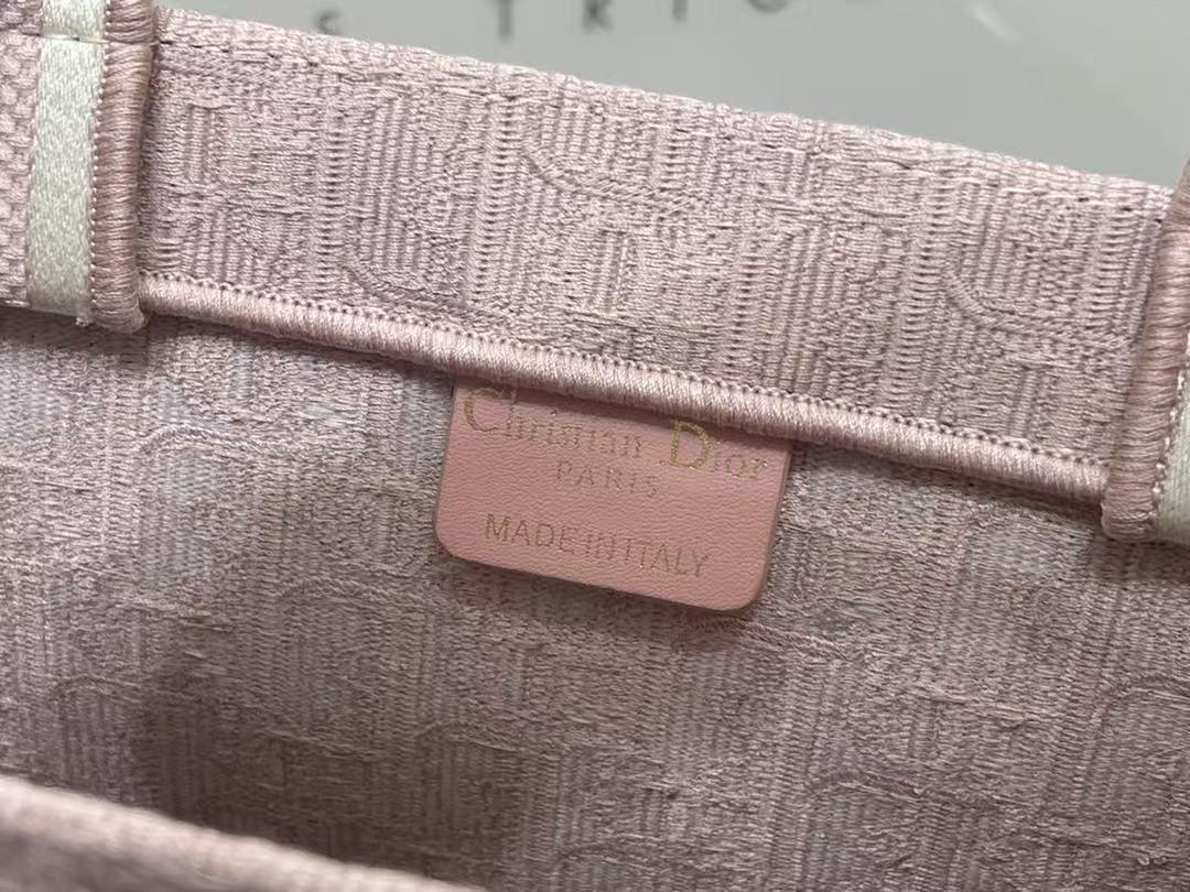 Dioramour Medium Dior Book Tote 36cm with Strap Pink Canvas
