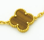 CLOVER BRACELET 5 MOTIFS TIGER EYE