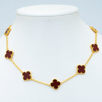 VINTAGE CARNELIAN NECKLACE 10 MOTIFS GOLD