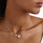 WILD FLOWER DOUBLE SILVER DIAMOND NECKLACE