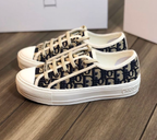 WALKN CD WHITE DEEP BLUE OBLIQUE EMBROIDERY CANVAS