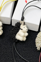 Loewe Hedgehog Charm Felt Bead and Calf