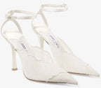 Jimmy Choo 2026 Faiz 100 Pump White Lace Leather