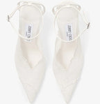Jimmy Choo 2026 Faiz 100 Pump White Lace Leather
