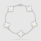 CLOVER SILVER MOP 5 MOTIF BRACELET