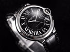 BALLON BLEU 42 BLACK DIAL LEATHER BRACELET