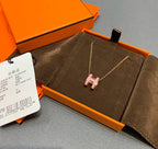 POP H NECKLACE PINK PENDANT GOLD HARDWARE