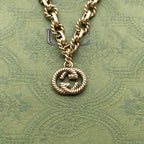 FANCY LINK CHAIN GOLD BRACELET ALPHABET