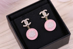 CAMELLIA PINK EARRINGS PEARL DIAMOND