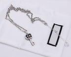 GG SILVER DOUBLE G KEY NECKLACE