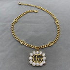 GG DOUBLE G CRYSTAL NECKLACE