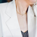 CD THREE-LAYER CHAIN CD PEARL NECKLACE