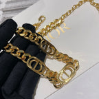 30 MONTAIGNE NECKLACE GOLD-FINISH METAL WHITE CRYSTALS