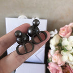 WOMEN'S DESIGNER BLACK CD EARRINGS